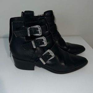 Booties w/ cut outs and buckle accents